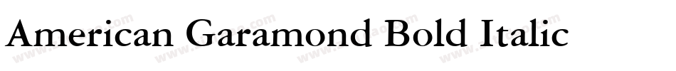 American Garamond Bold Italic BT字体转换